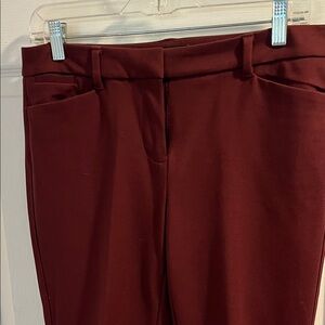 Elegant Burgundy Ponte Women's Pants